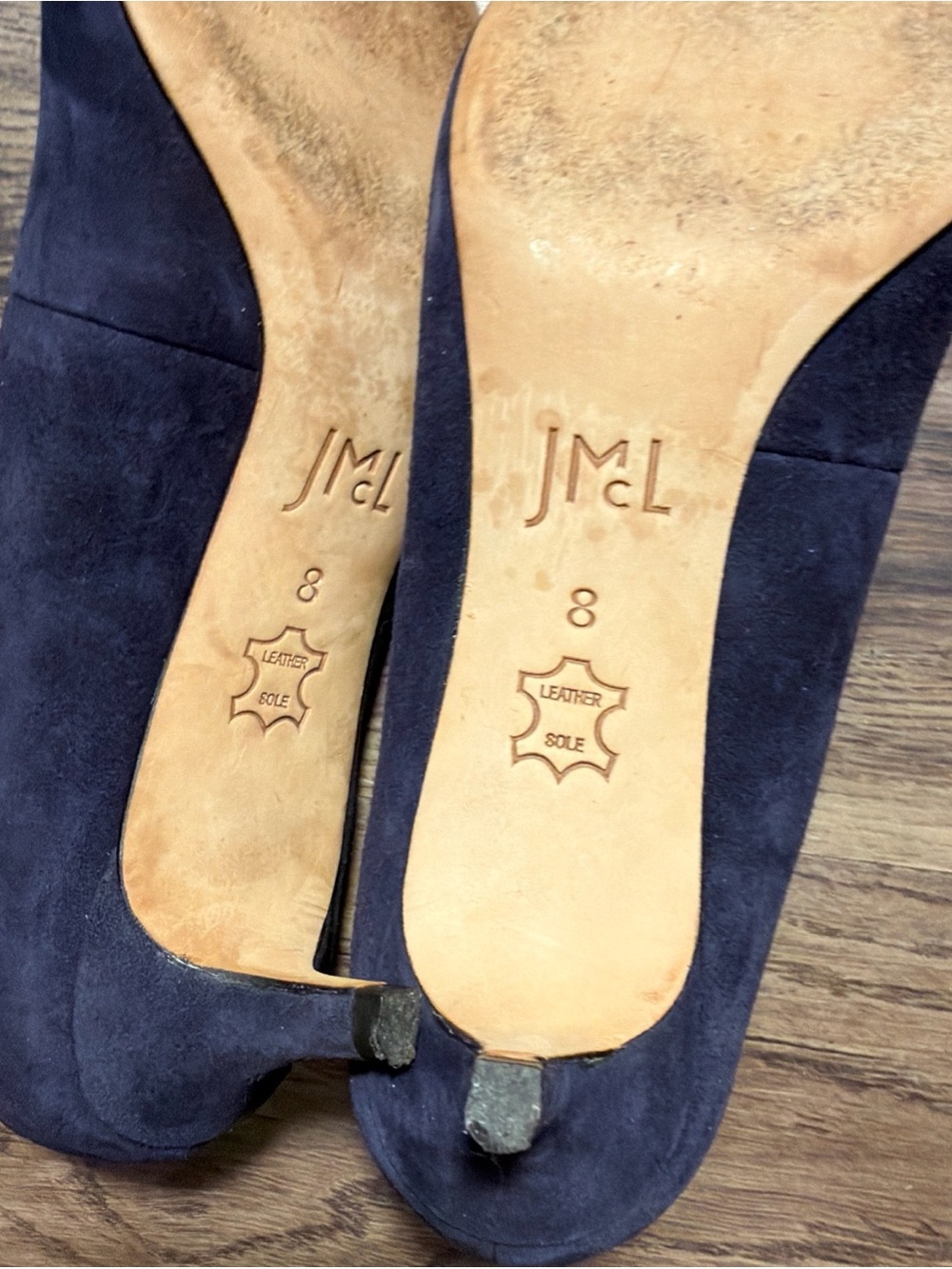 J McLaughlin Delia Women's Pointed Toe Pumps Kitten Heel Navy Blue Suede Size 8 - Picture 6 of 11